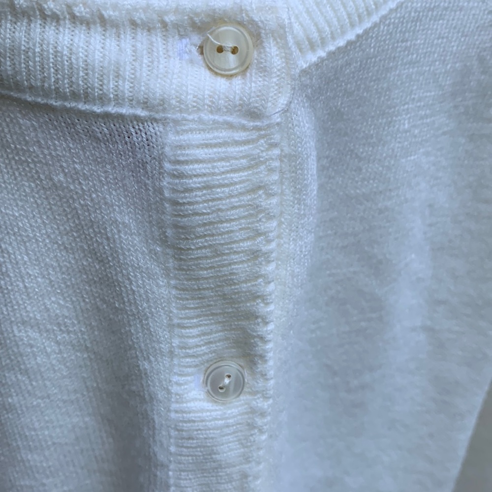 Vtg Designers Originals Winter White Cardigan Sweater Sz S button-up MADE IN USA - Picture 8 of 16